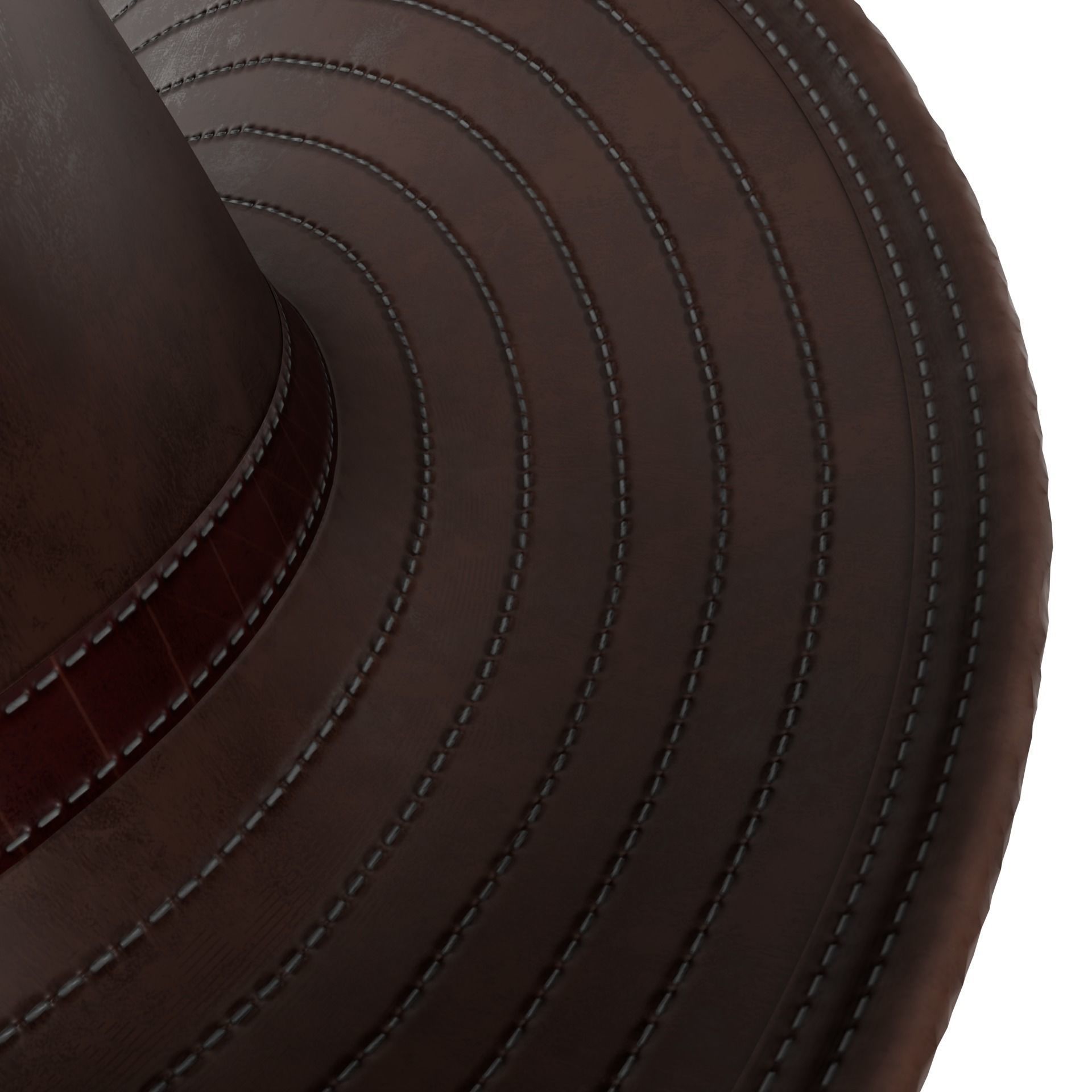 Western Hat Low-poly 3D model_5