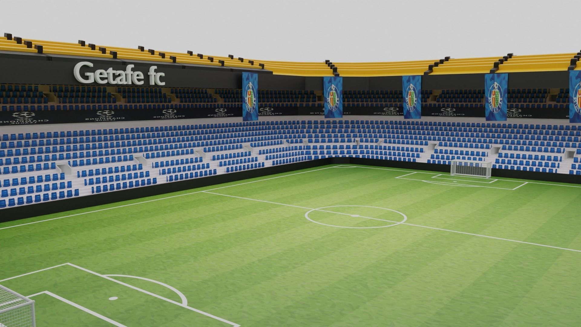 Getafe fc Football Stadium Low-poly 3D model_1