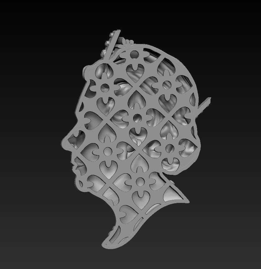 Queen Elizabeth II Medallion Pendant 3D Model 3D print model_6