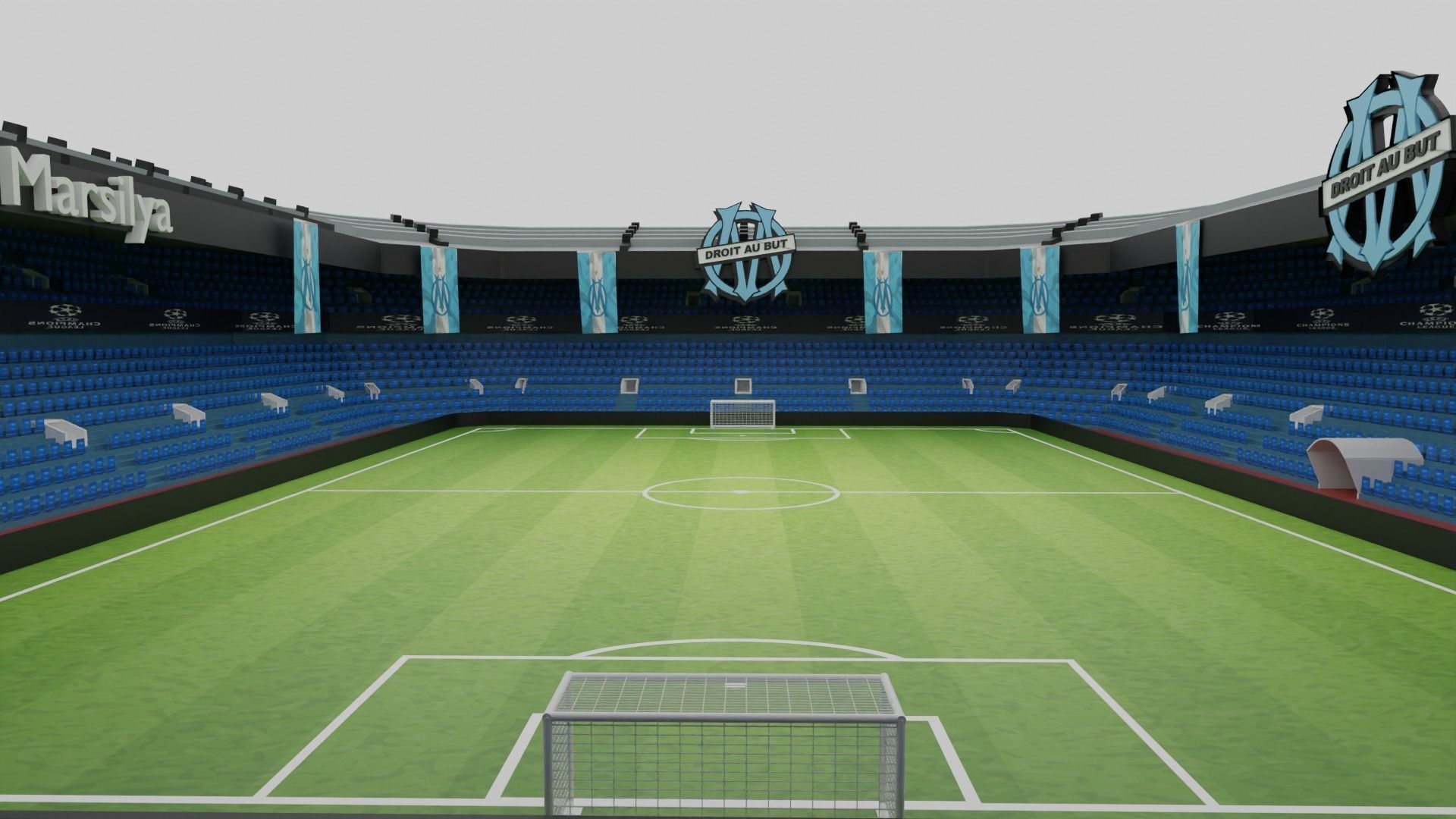 Marsilya Football Stadium Low-poly 3D model_1
