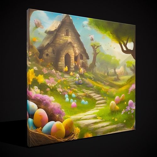 Easter Painting Two Low-poly 3D model