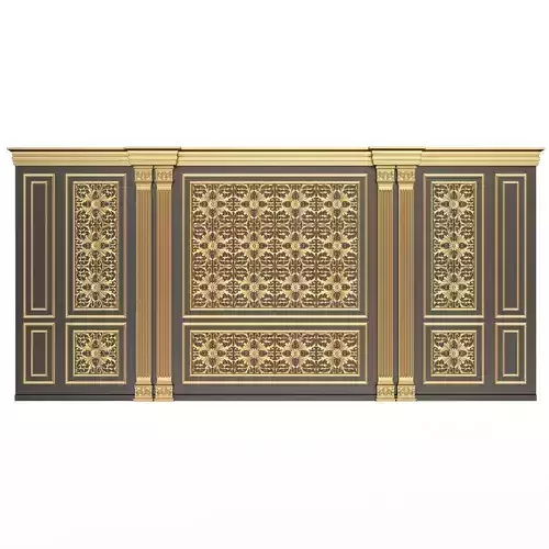 Boiserie Classic Wall with Mouldings 018 Black