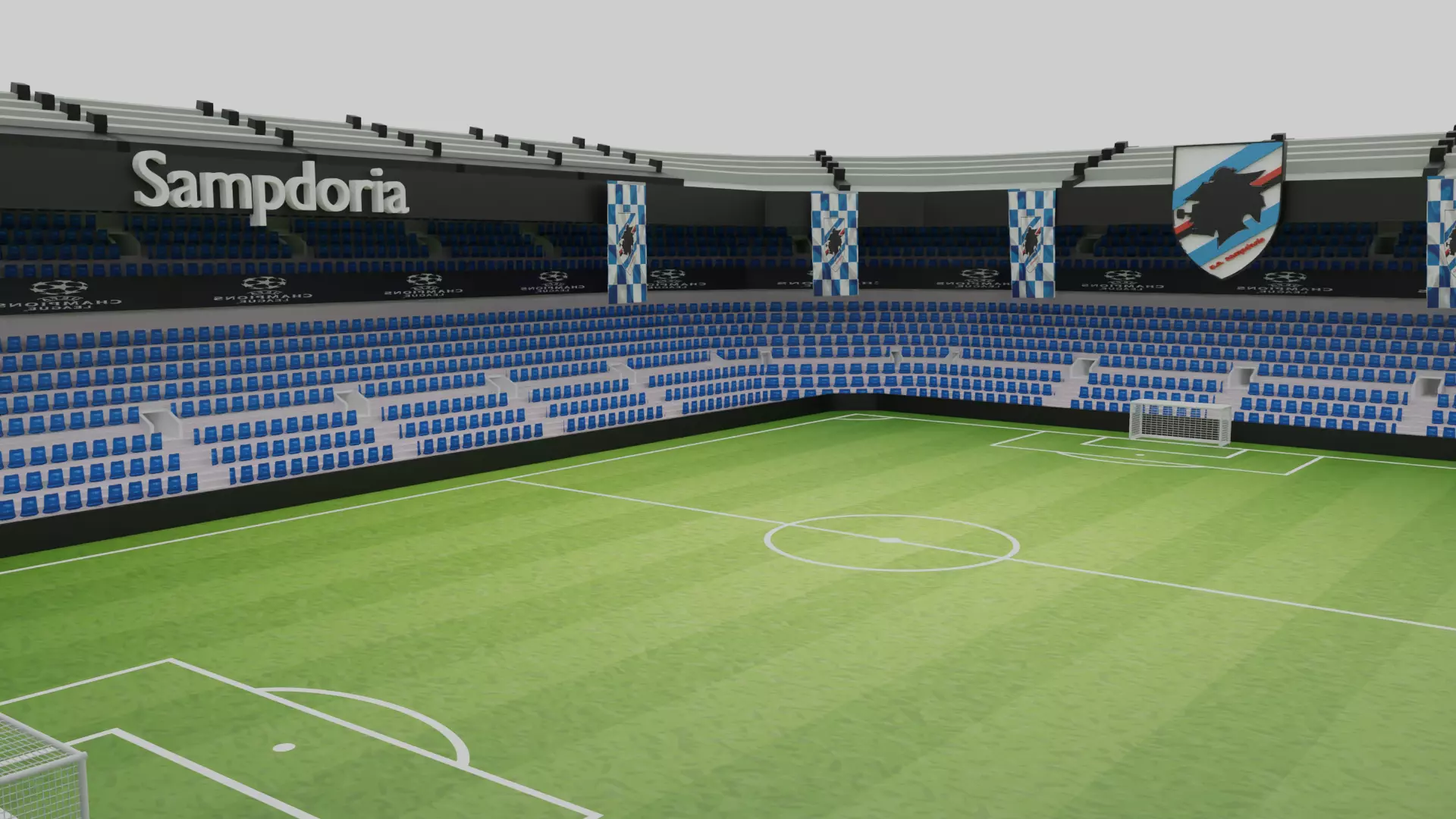 Sampdoria Football Stadium Low-poly 3D model_0