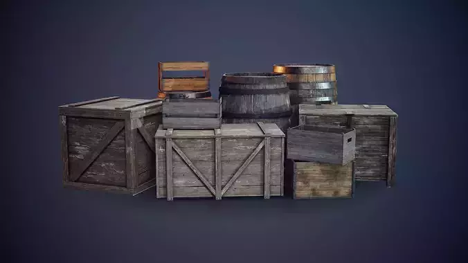 Wooden Asset Pack 1 3D Model Collection