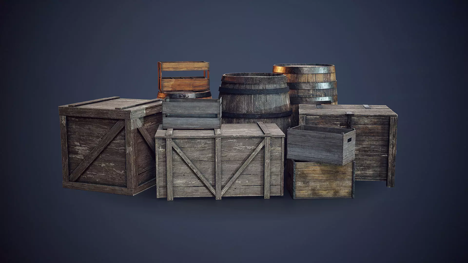 Wooden Asset Pack 1 3D Model Collection_0