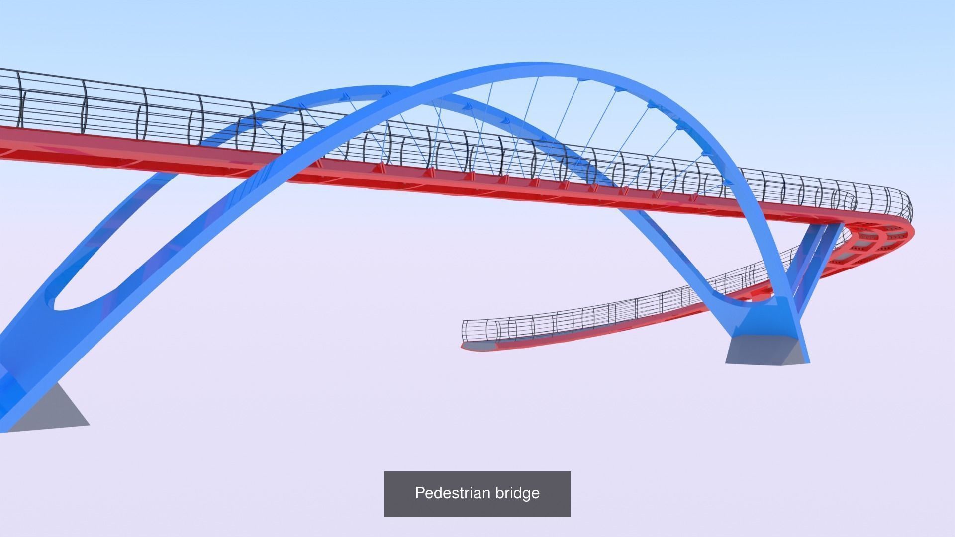 Bus stop and pedestrian bridge 3D Model Collection_6