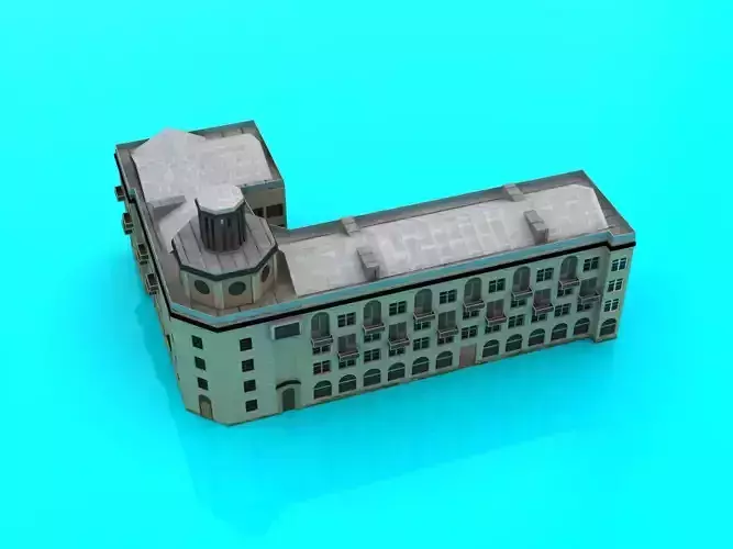 Armenian hotel Low-poly 3D model