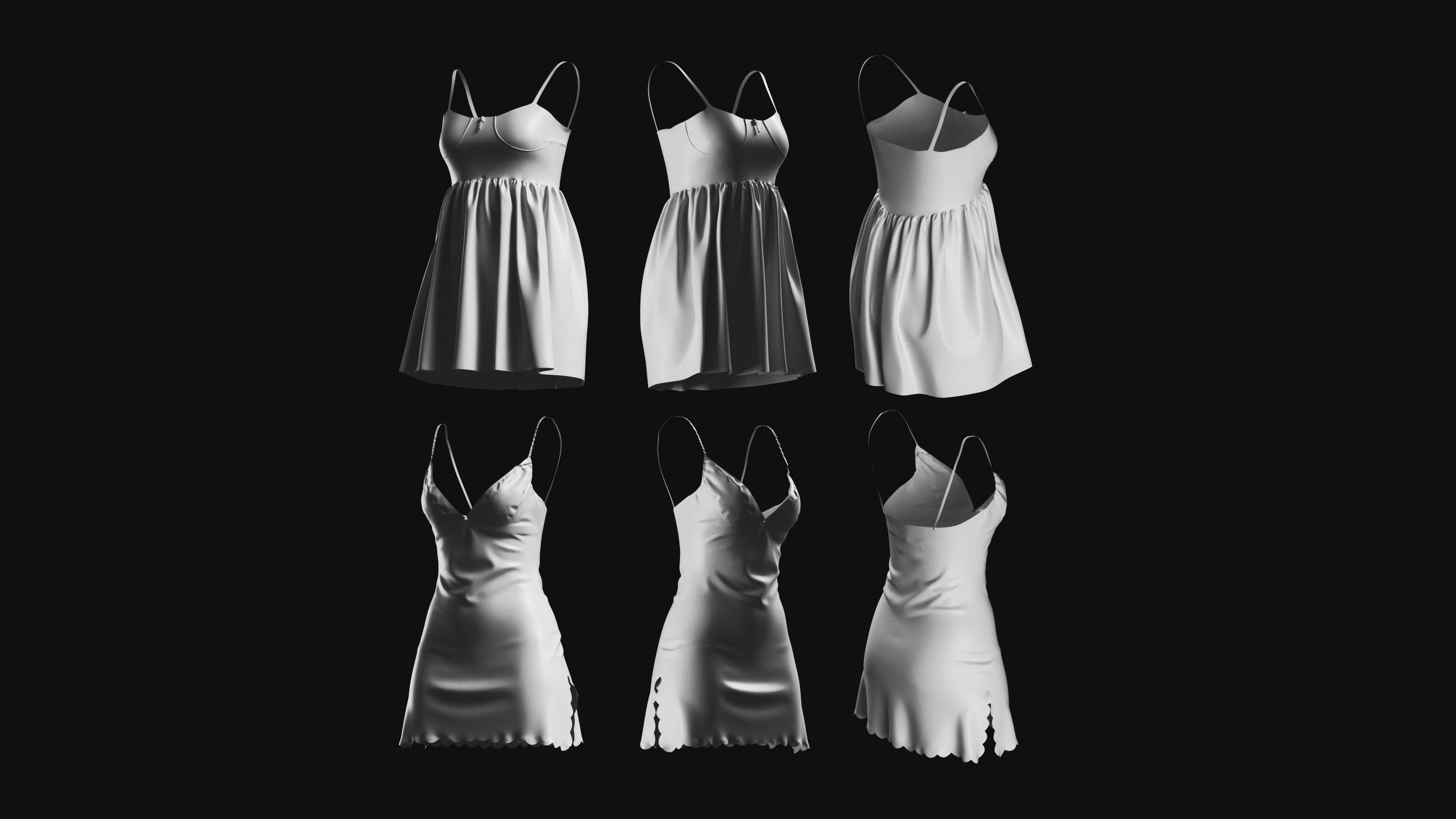 Basemesh Dress Collection v1 3D model_2