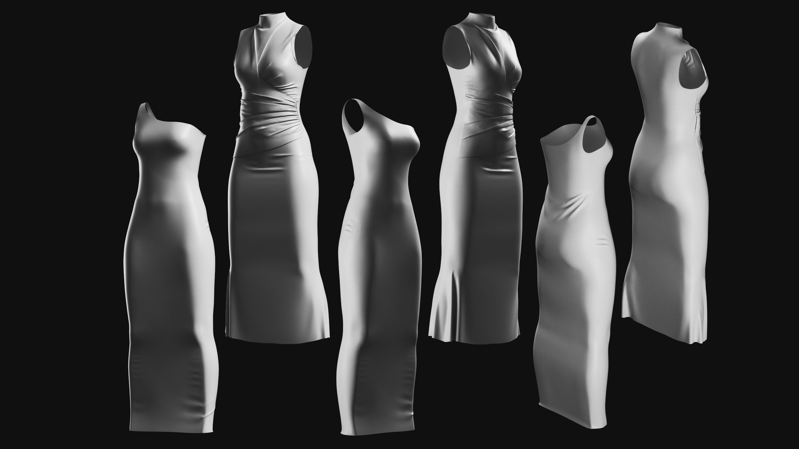 Basemesh Dress Collection v1 3D model_9