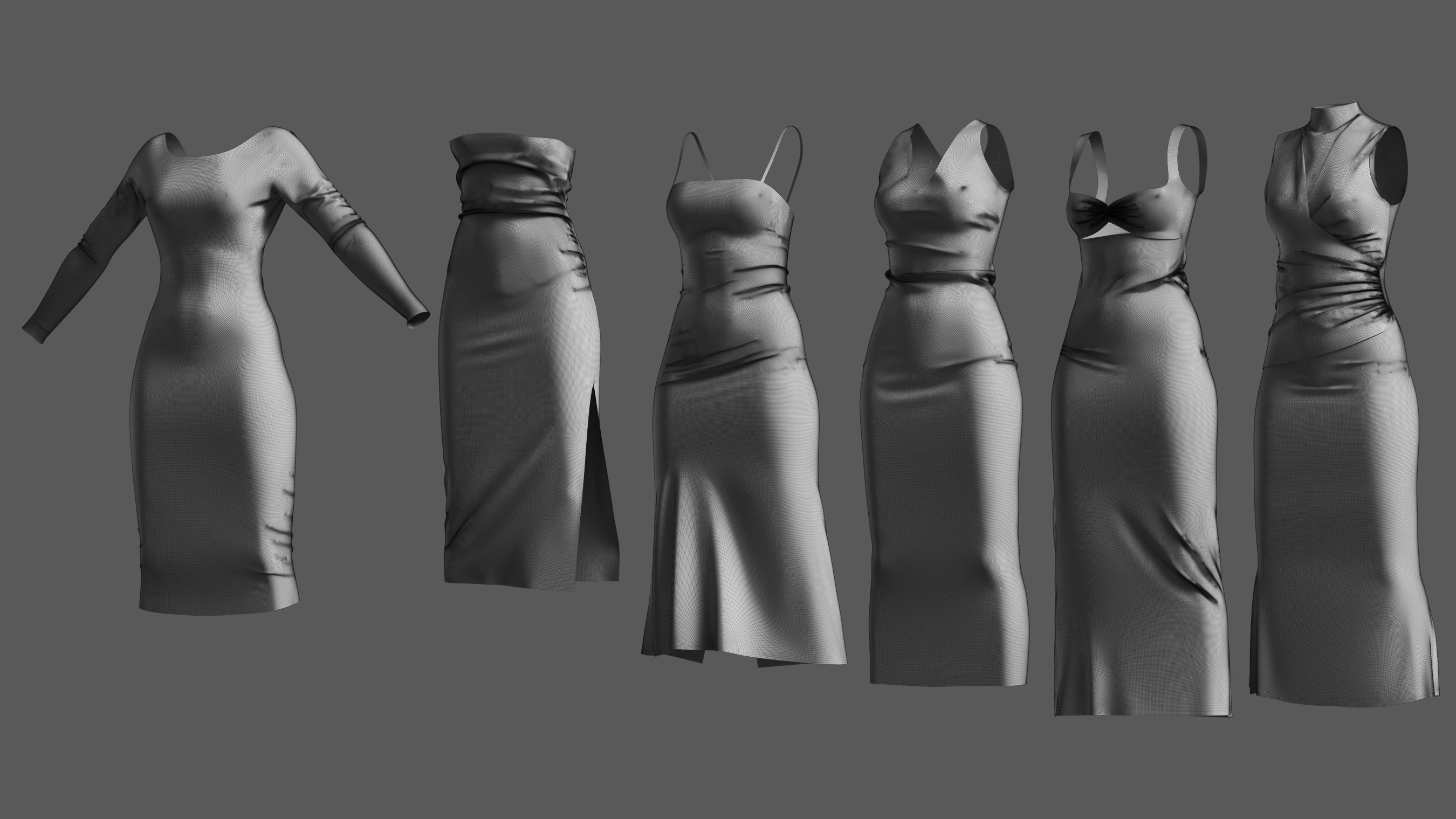 Basemesh Dress Collection v1 3D model_14