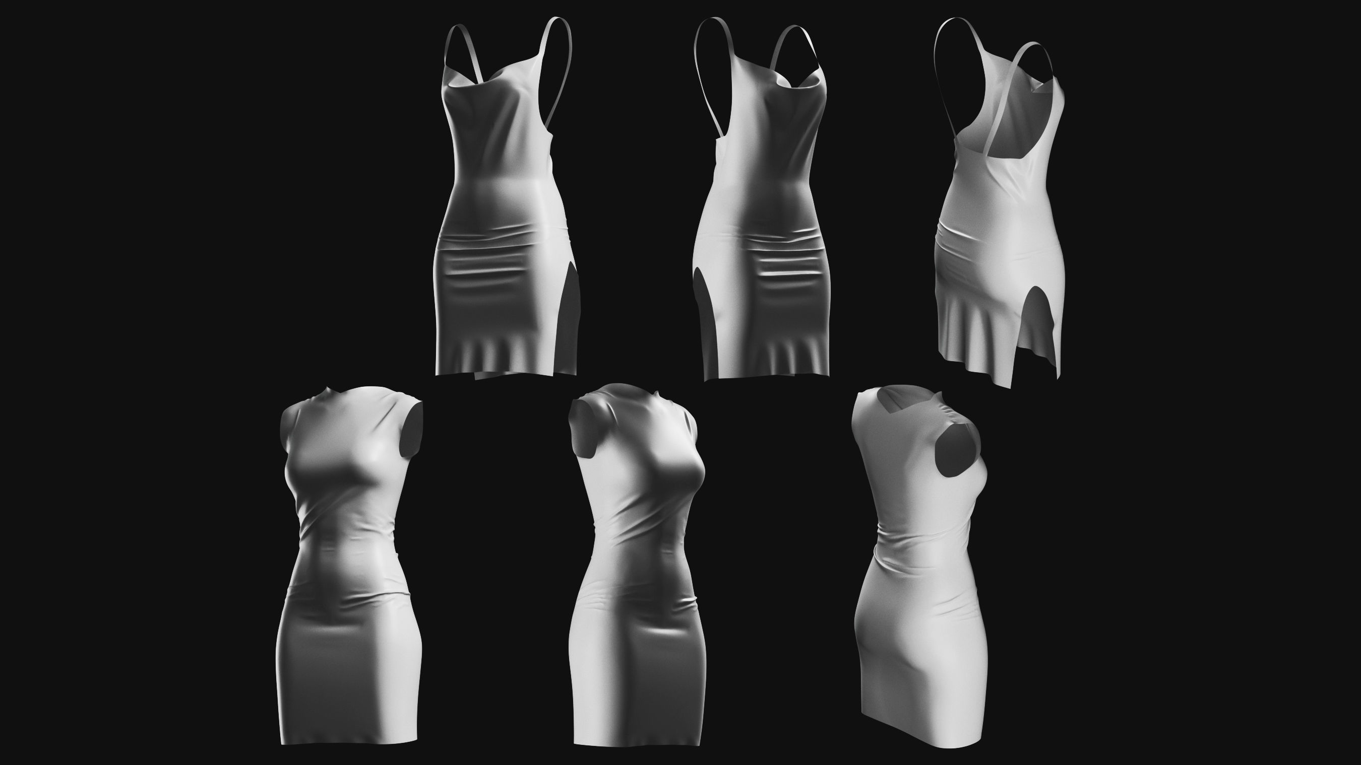 Basemesh Dress Collection v1 3D model_5