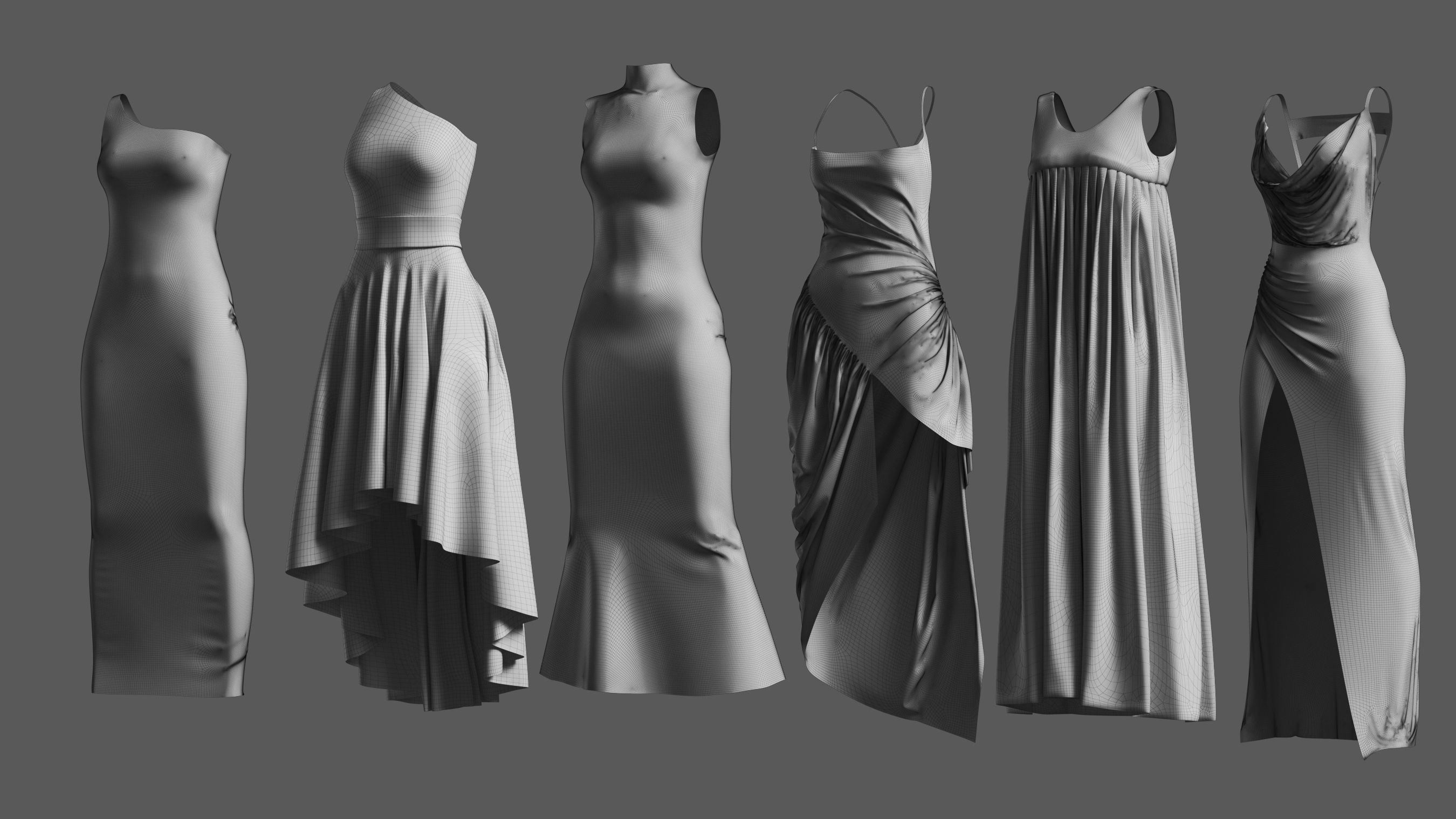 Basemesh Dress Collection v1 3D model_13