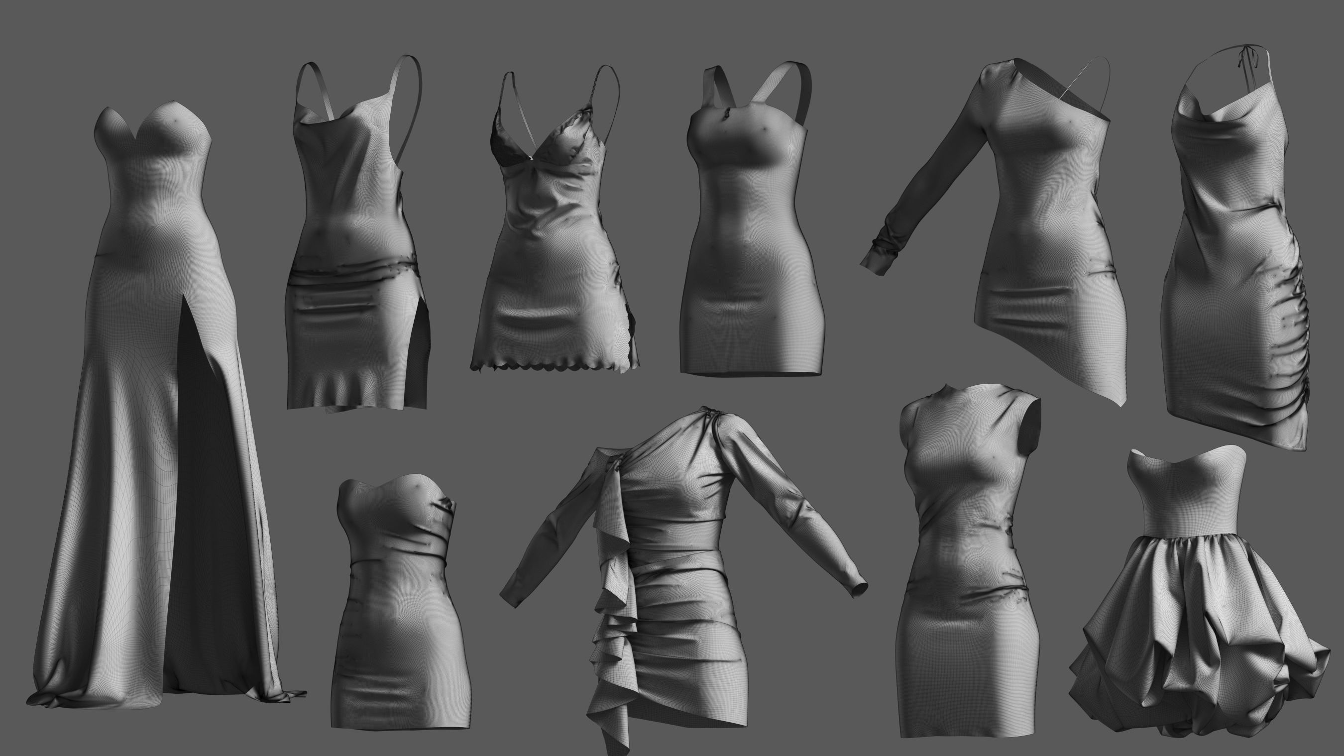 Basemesh Dress Collection v1 3D model_15