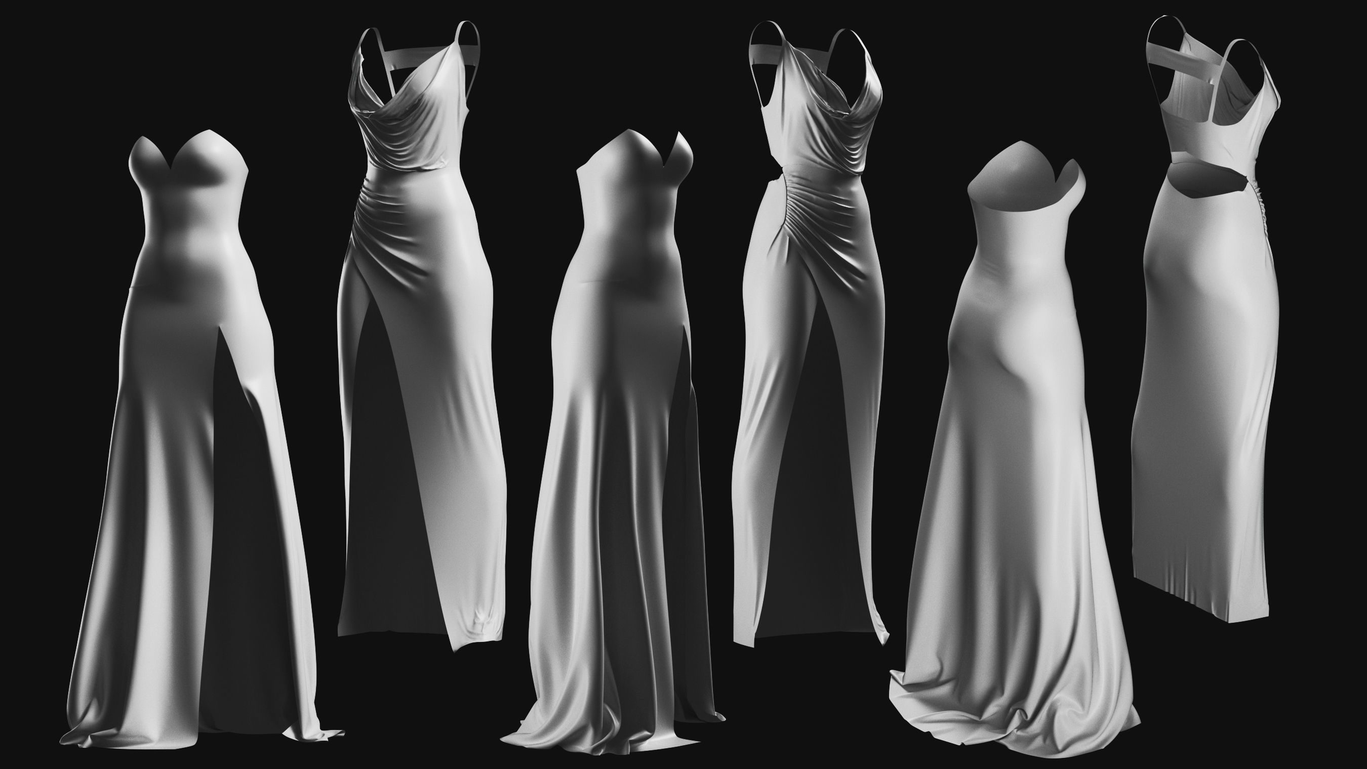 Basemesh Dress Collection v1 3D model_12