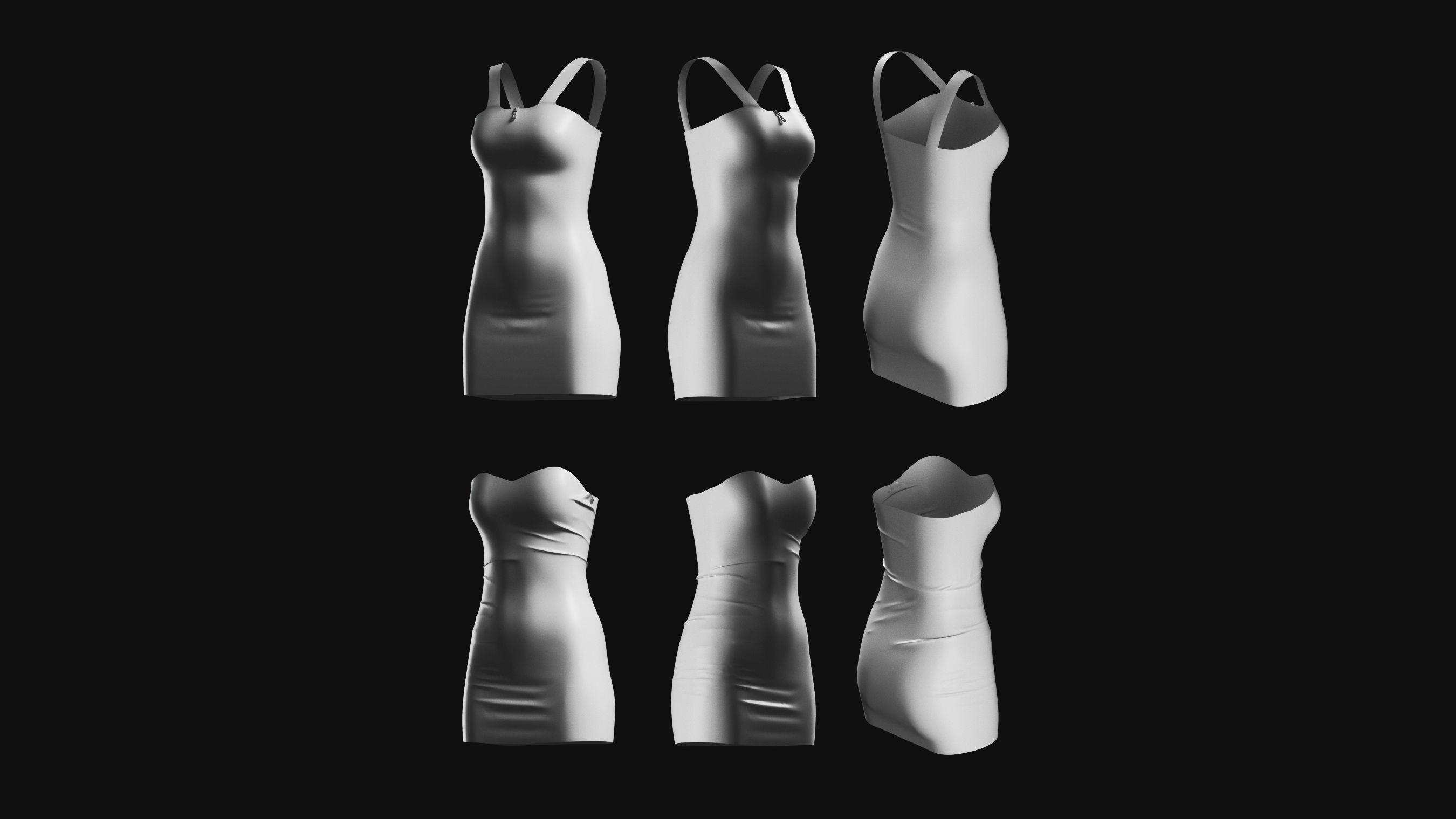 Basemesh Dress Collection v1 3D model_3
