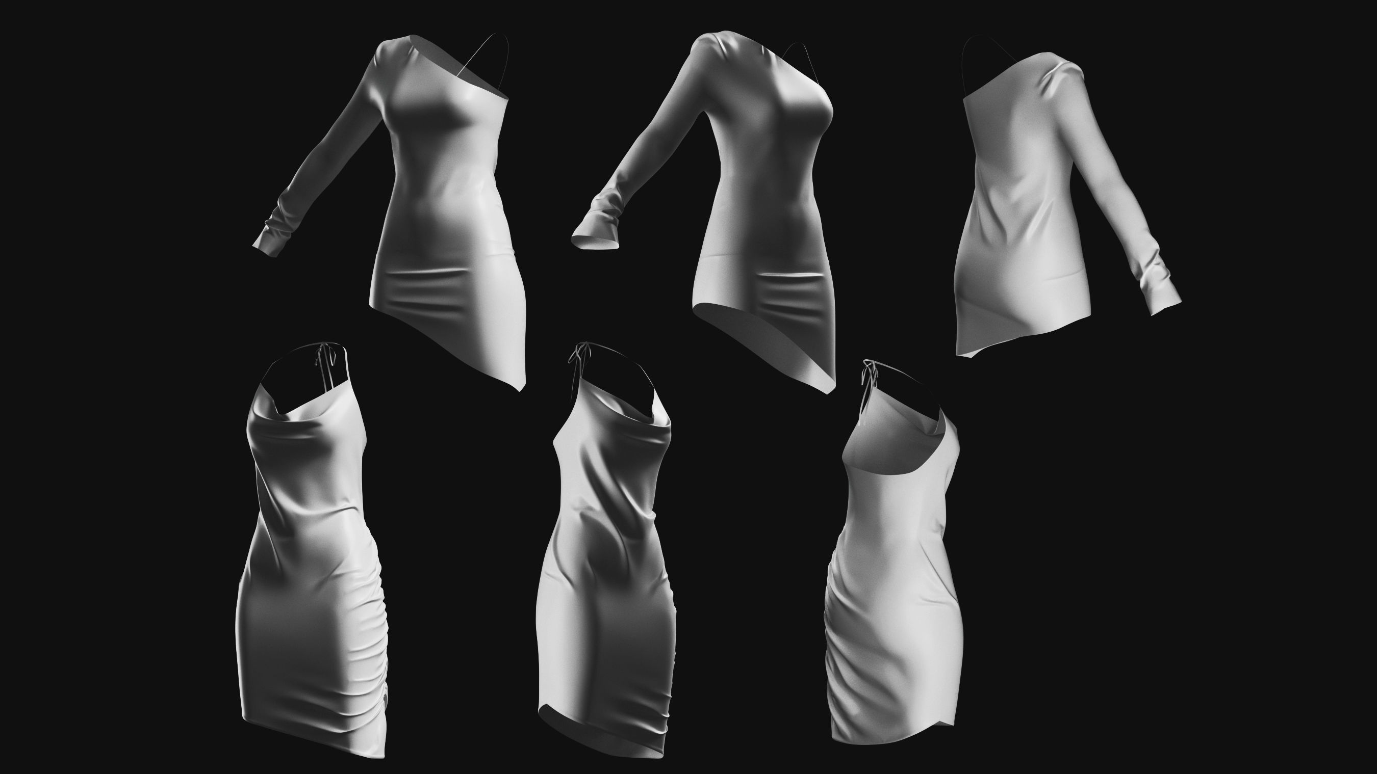 Basemesh Dress Collection v1 3D model_6