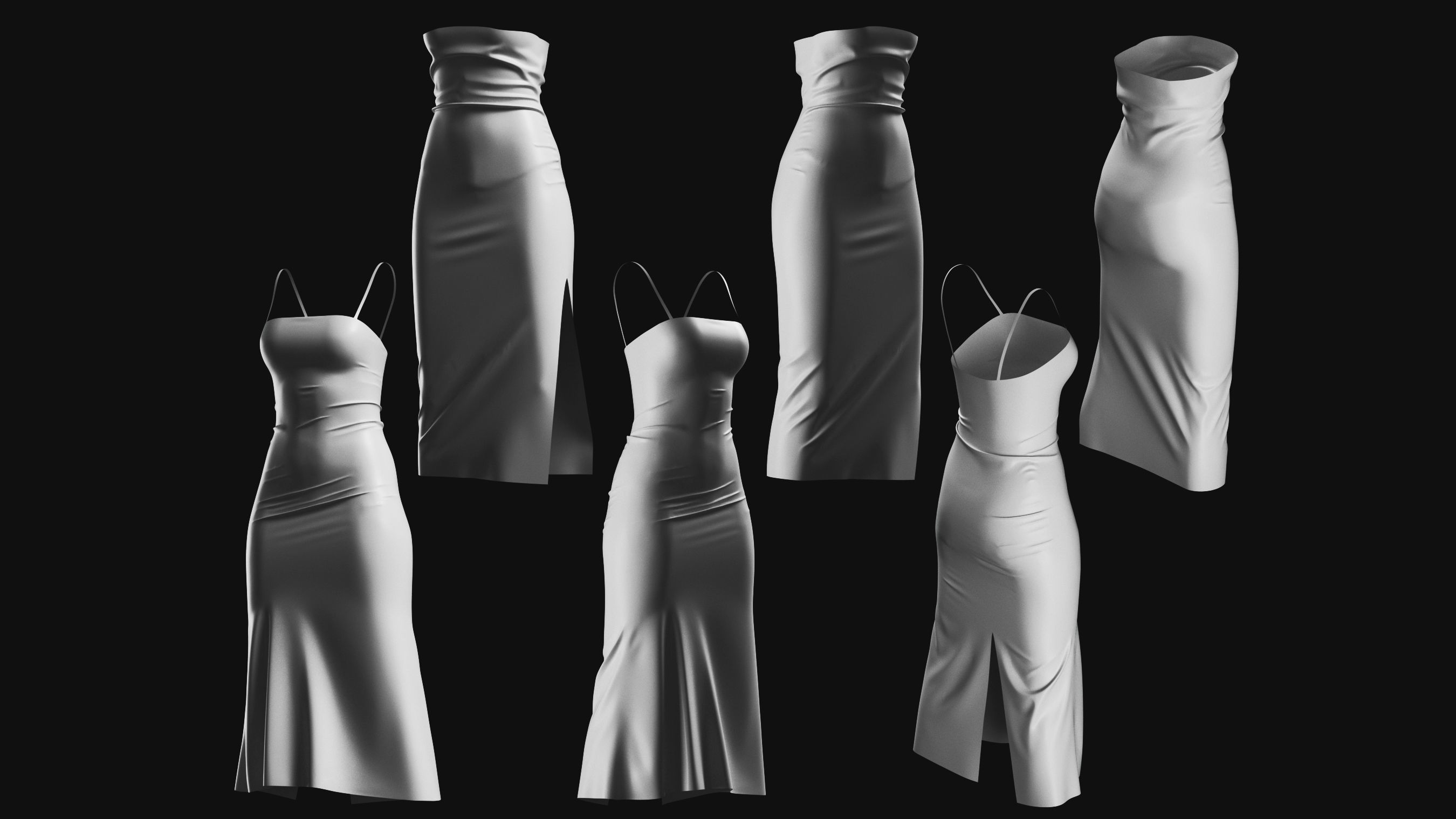 Basemesh Dress Collection v1 3D model_7