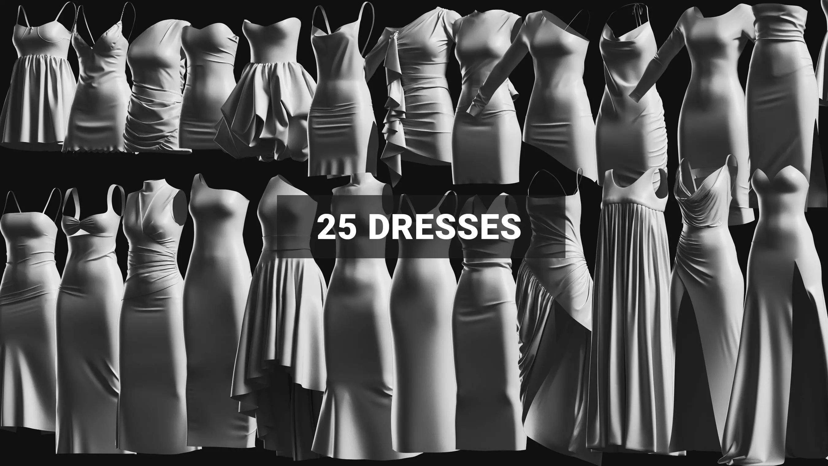 Basemesh Dress Collection v1 3D model_0