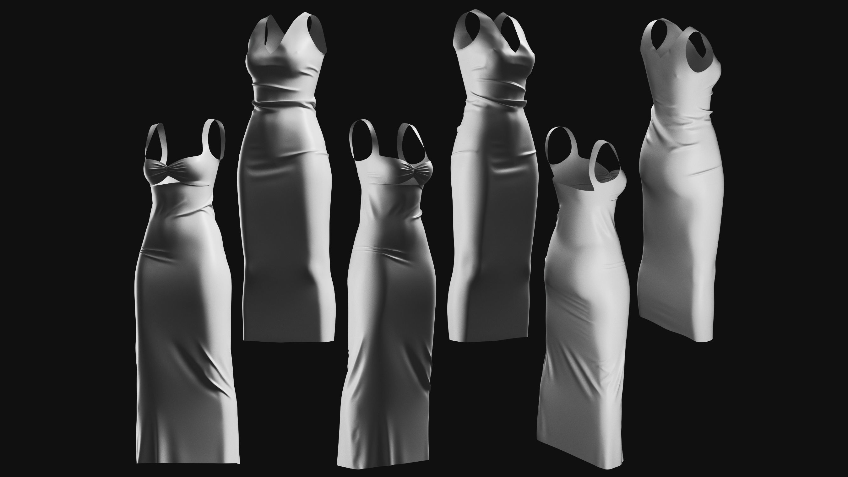 Basemesh Dress Collection v1 3D model_8