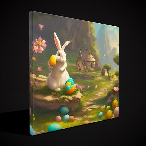 Easter Painting Four Low-poly 3D model