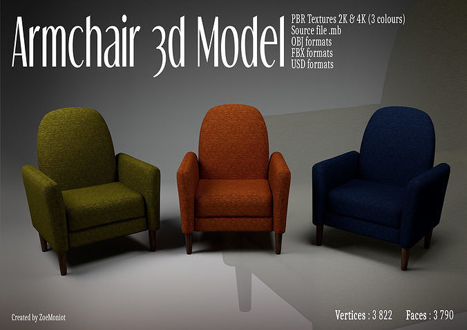 Armchair 03 3D model