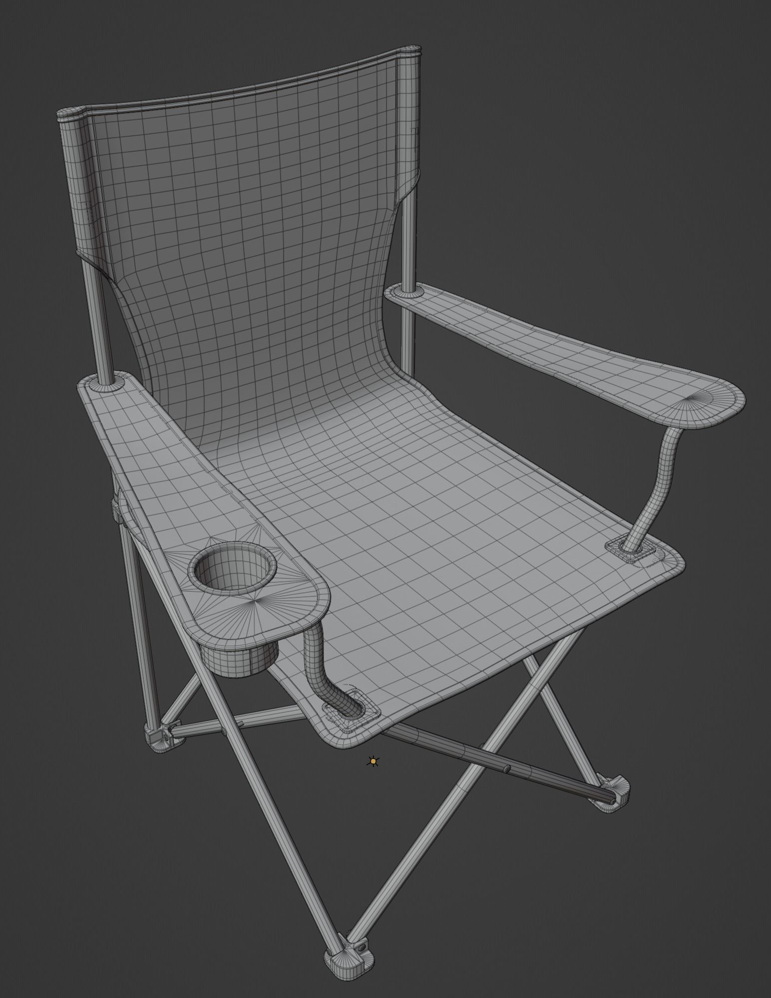 Camping Chair Low-poly 3D model_3