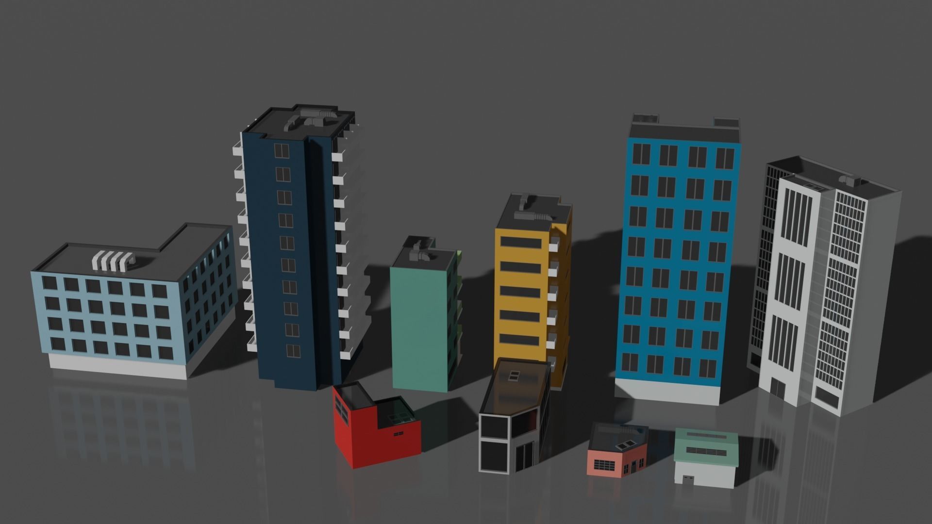 Buildings LowPoly Free low-poly 3D model_2