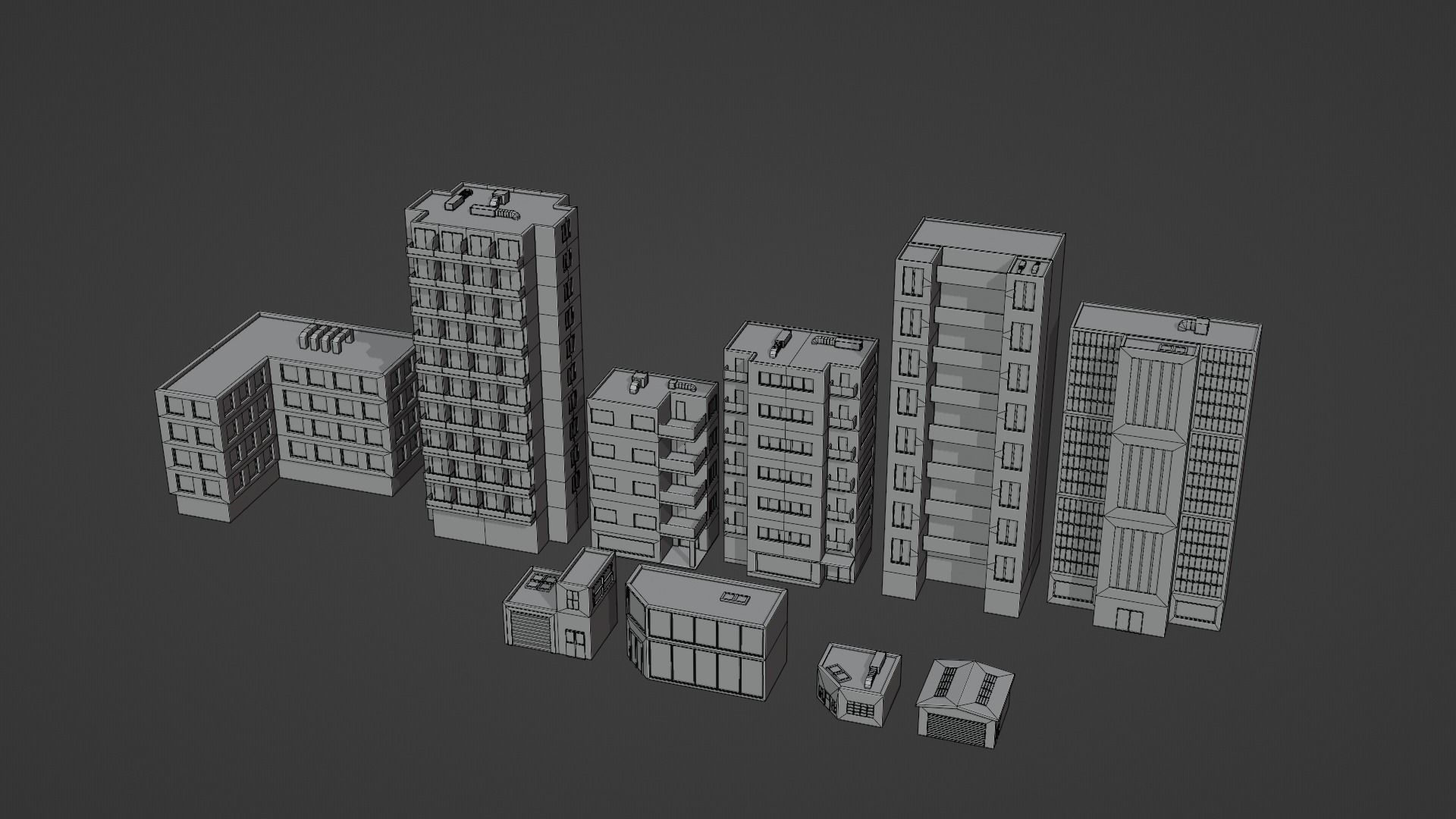 Buildings LowPoly Free low-poly 3D model_5