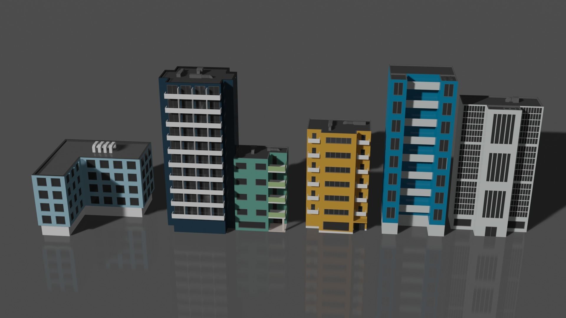 Buildings LowPoly Free low-poly 3D model_3