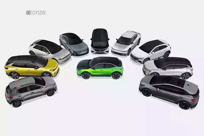 EV 10 car colection 1 3D Model Collection
