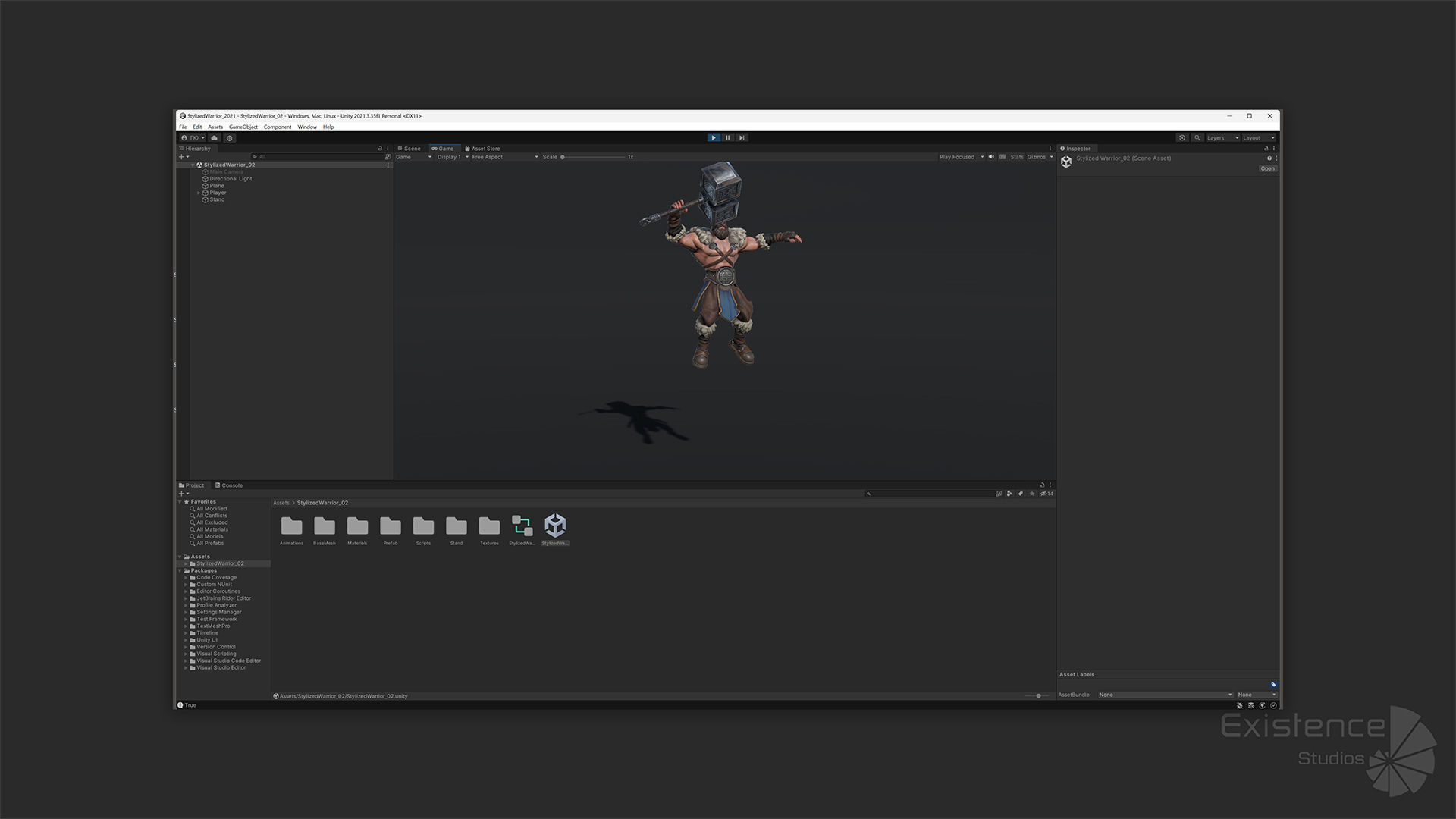 Stylized Warrior 02 - Fantasy Character Hammer Medieval - 27 Low-poly 3D model_16