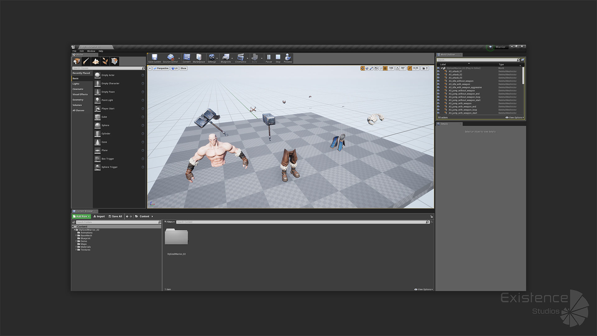 Stylized Warrior 02 - Fantasy Character Hammer Medieval - 27 Low-poly 3D model_20