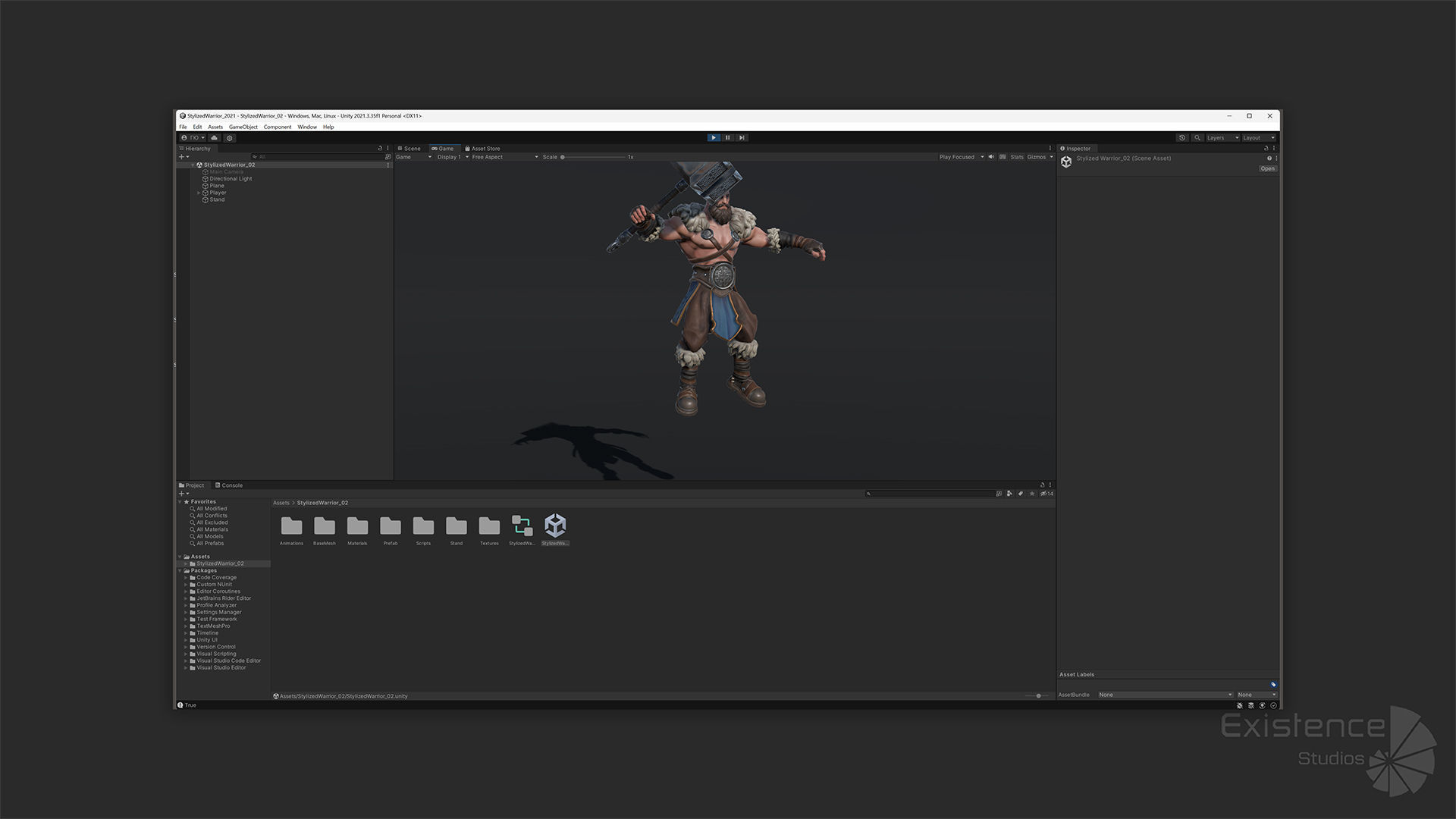Stylized Warrior 02 - Fantasy Character Hammer Medieval - 27 Low-poly 3D model_15