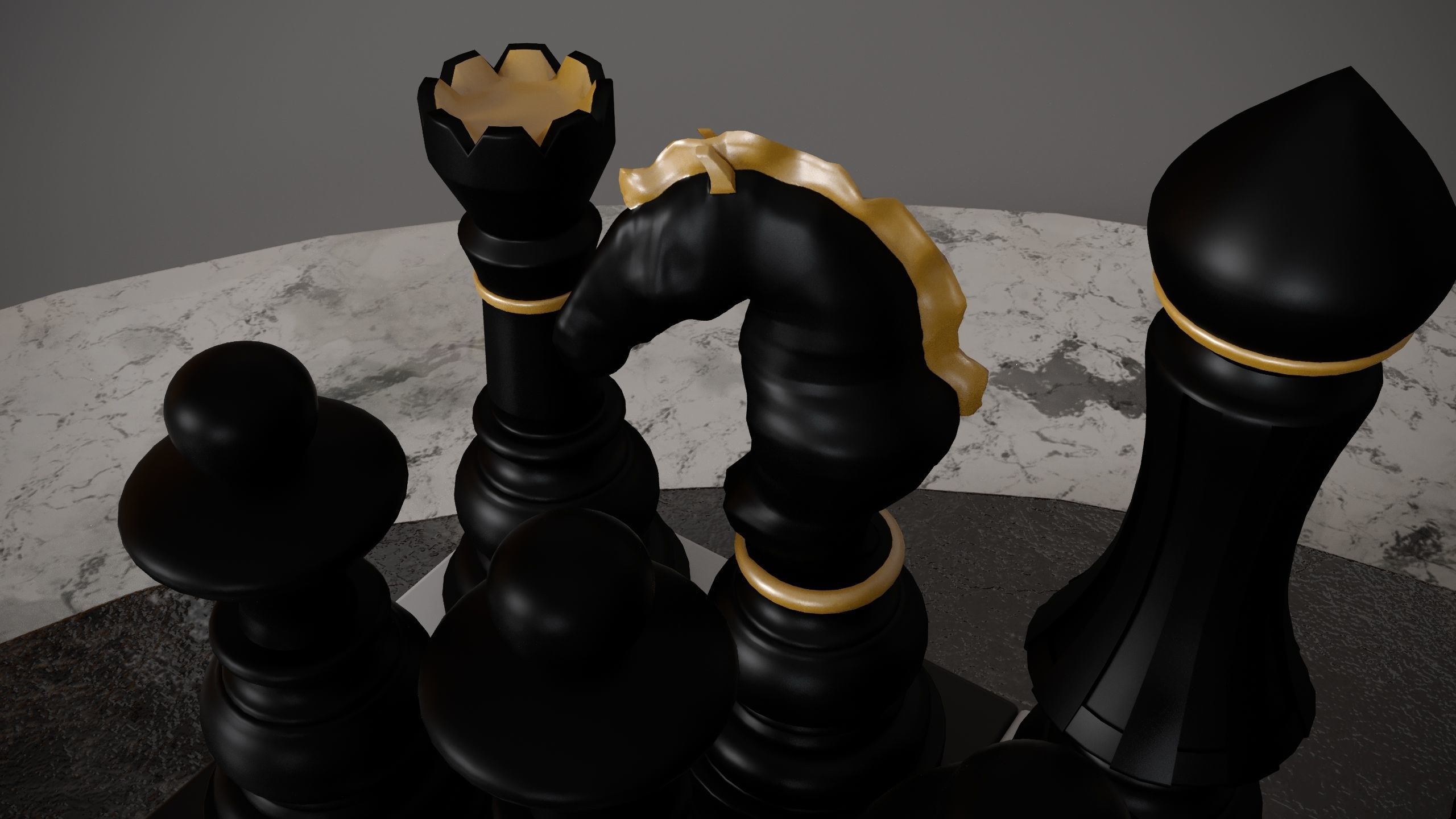 Printable set of original chess 3D print model_5