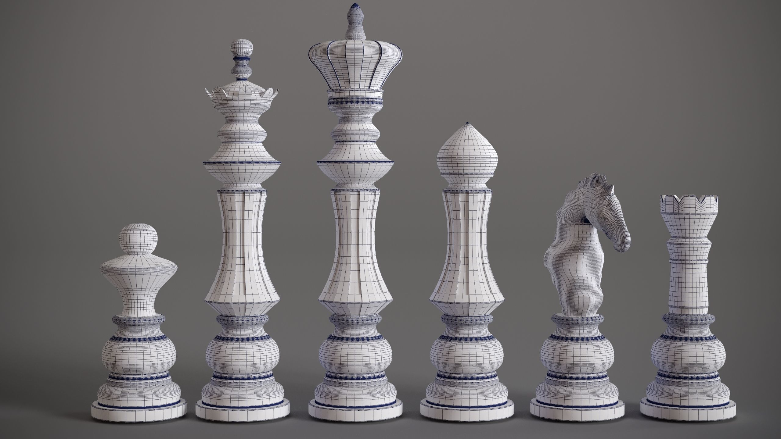 Printable set of original chess 3D print model_8