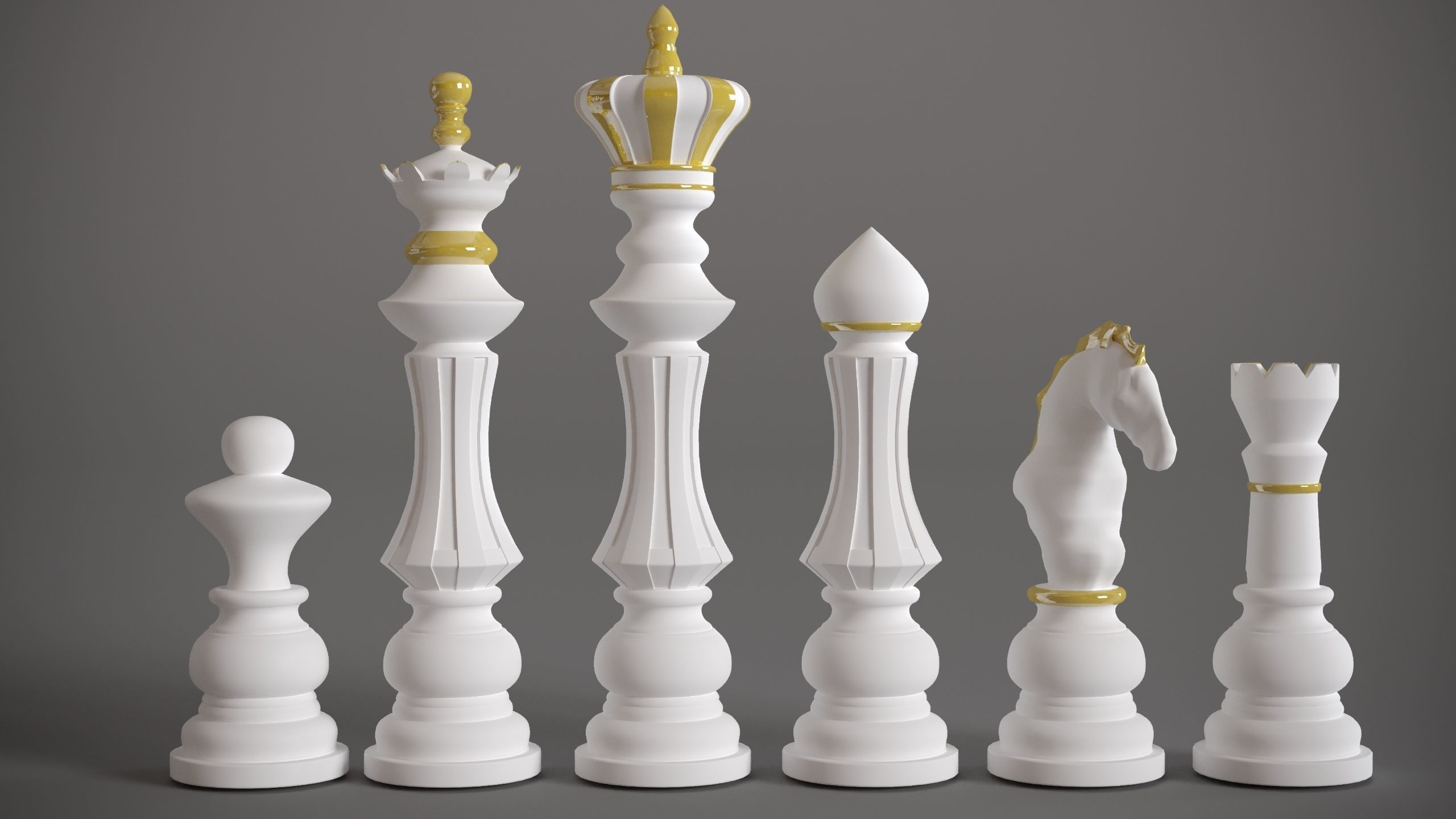 Printable set of original chess 3D print model_6