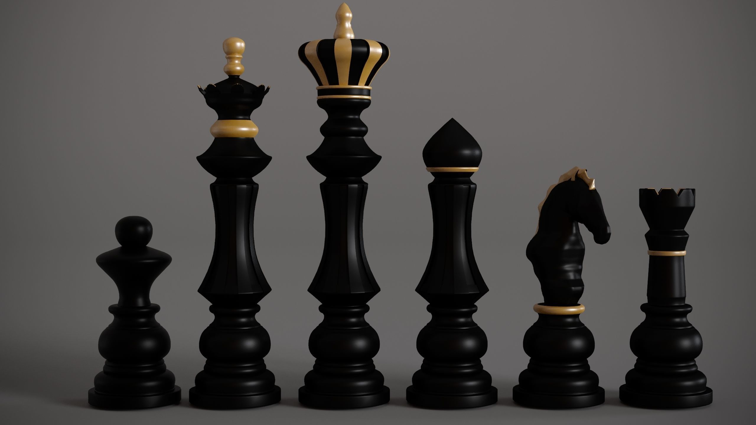 Printable set of original chess 3D print model_7