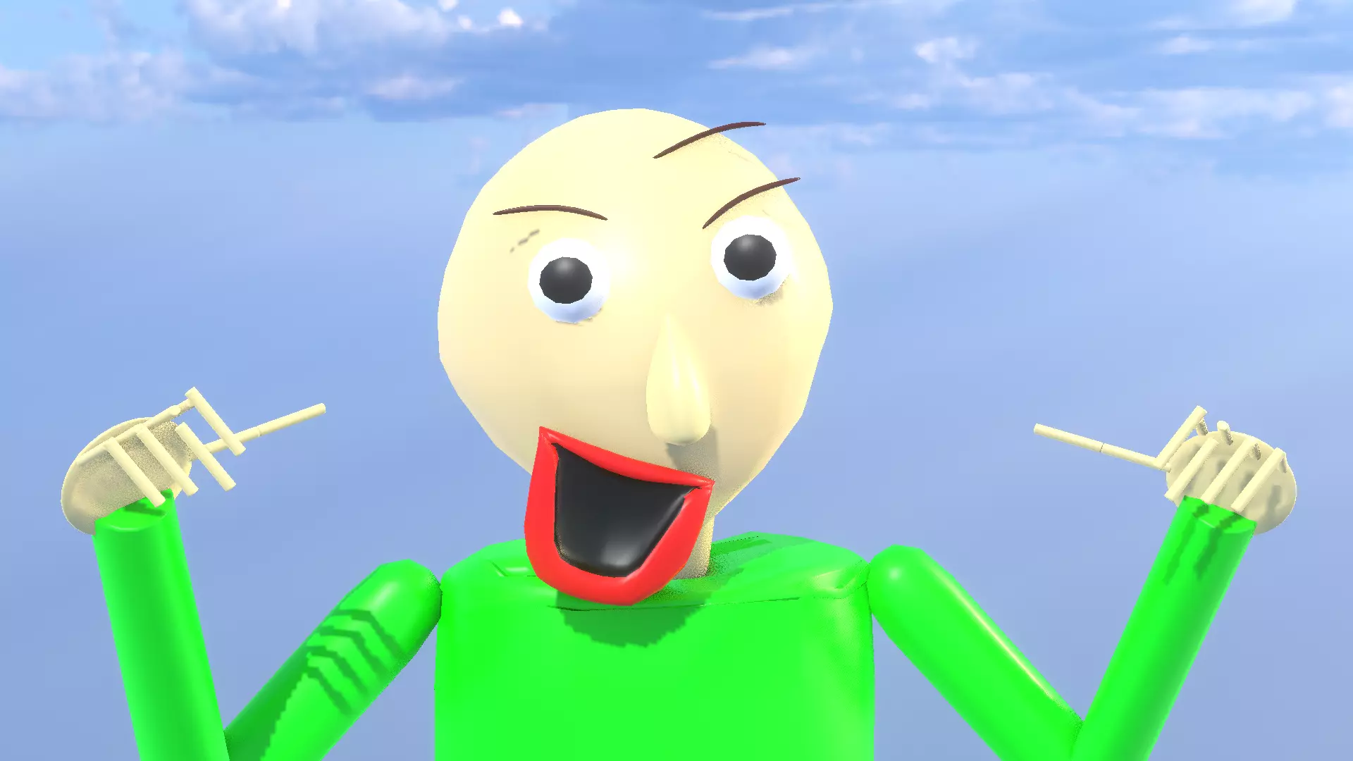 AngryGal Baldi Blender Port Free 3D model_0