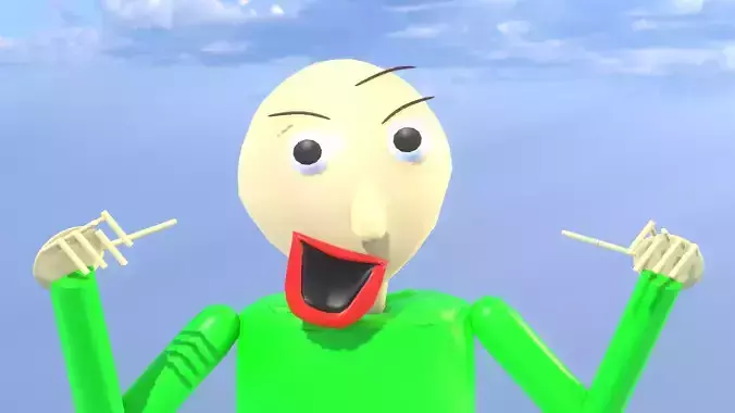 AngryGal Baldi Blender Port Free 3D model