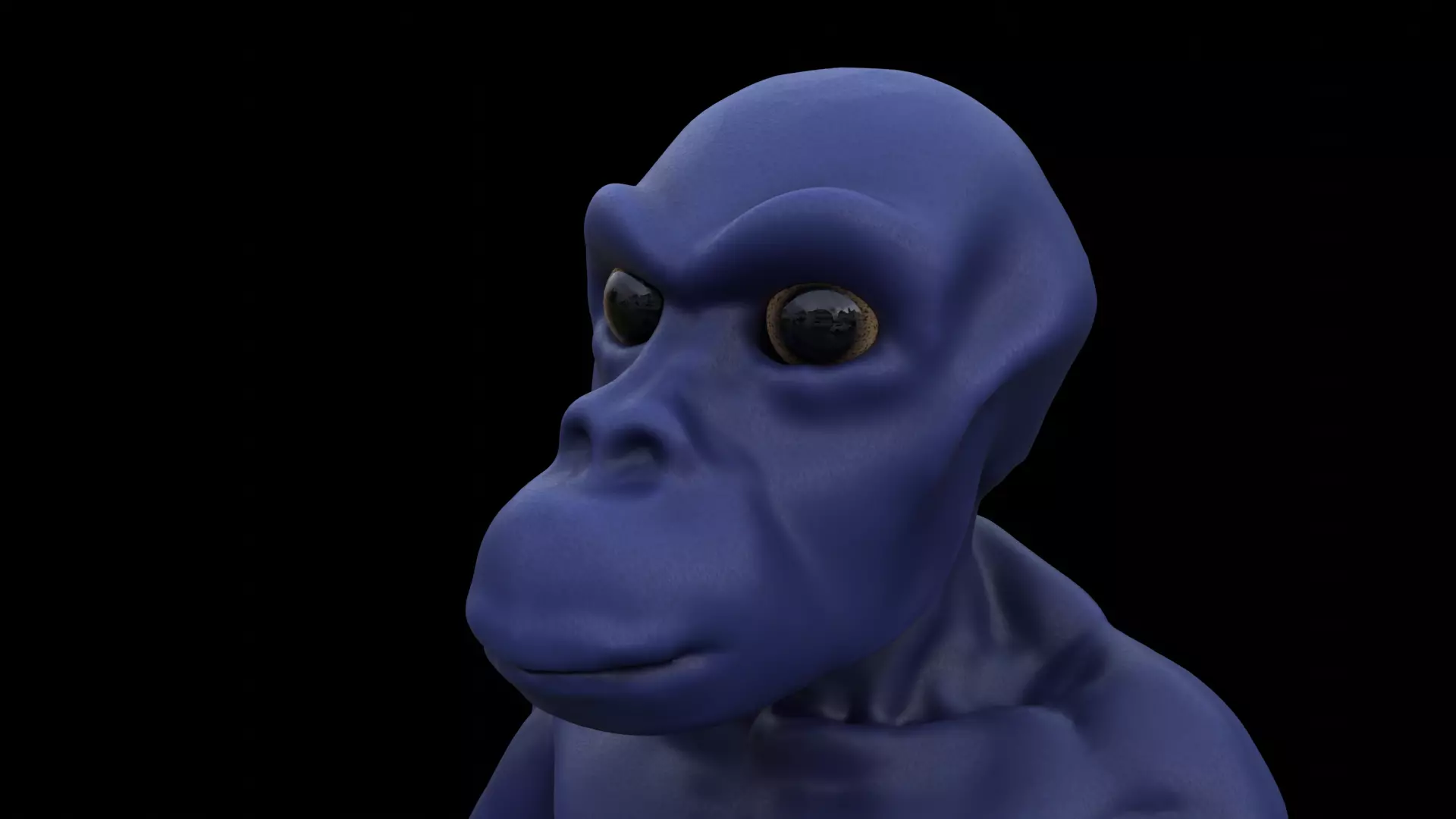 Humanoid Blue Alien RIGGED Low-poly 3D model