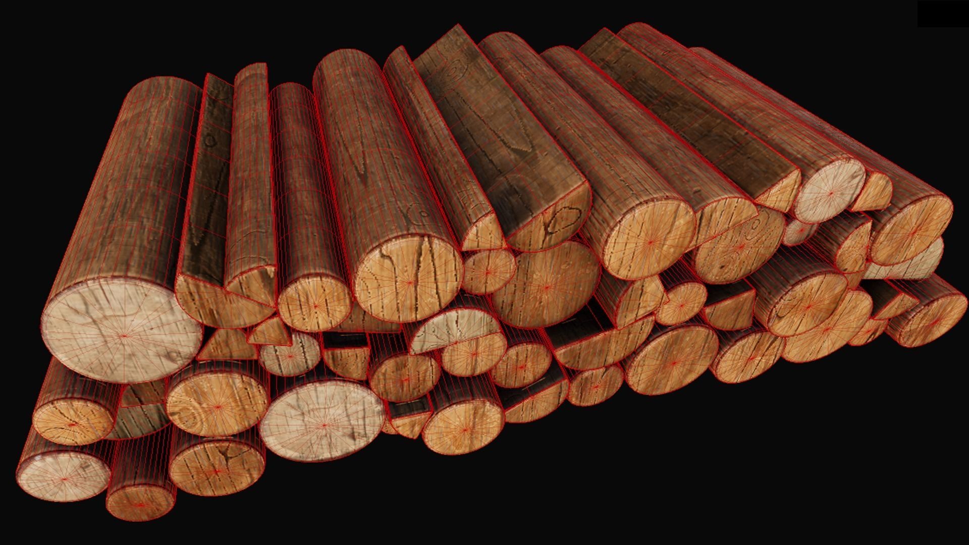 Firewood Logs 3D model_7