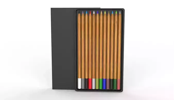 pencils Low-poly 3D model