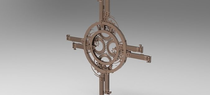 Enock Cog Crucifix Low-poly 3D model