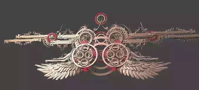 Akhenaten return wings  Low-poly 3D model
