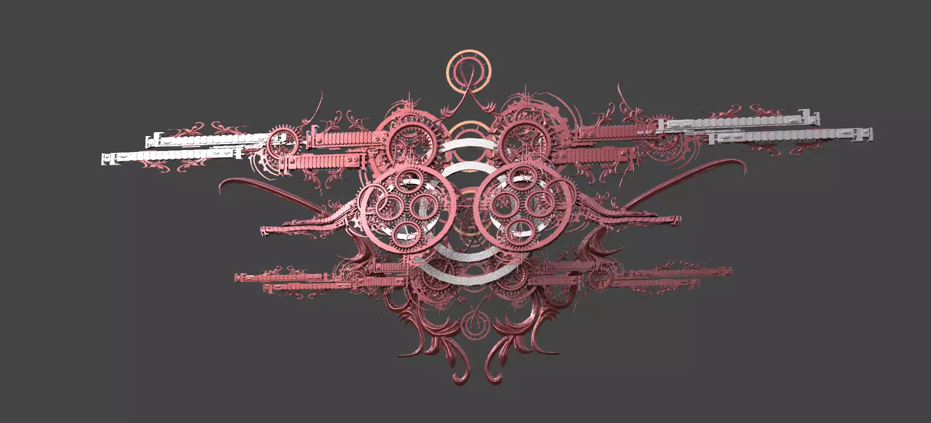 Victorian railway wall mount Low-poly 3D model_0