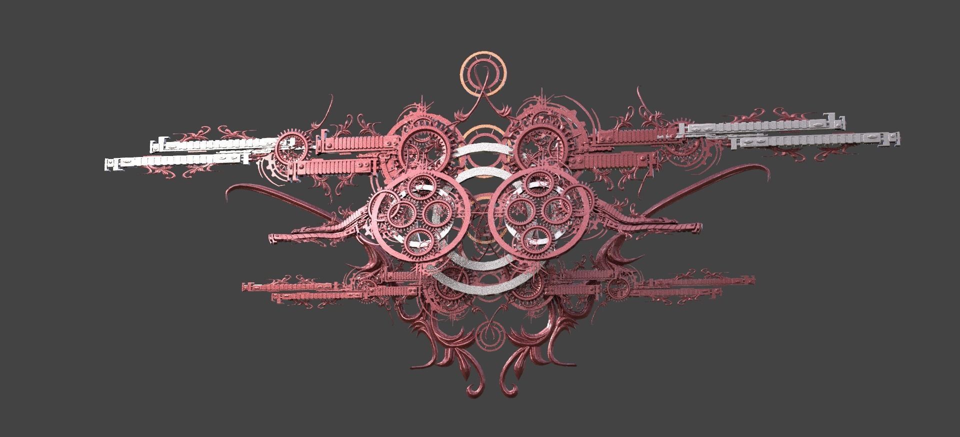 Victorian railway wall mount Low-poly 3D model_1