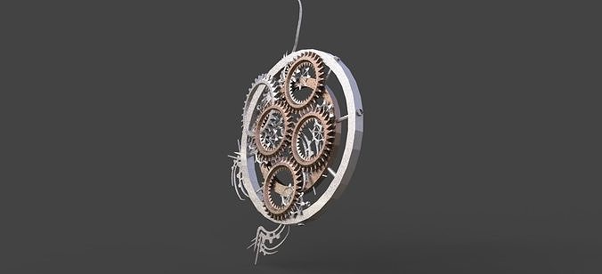 Edwardian  cog wheel Low-poly 3D model