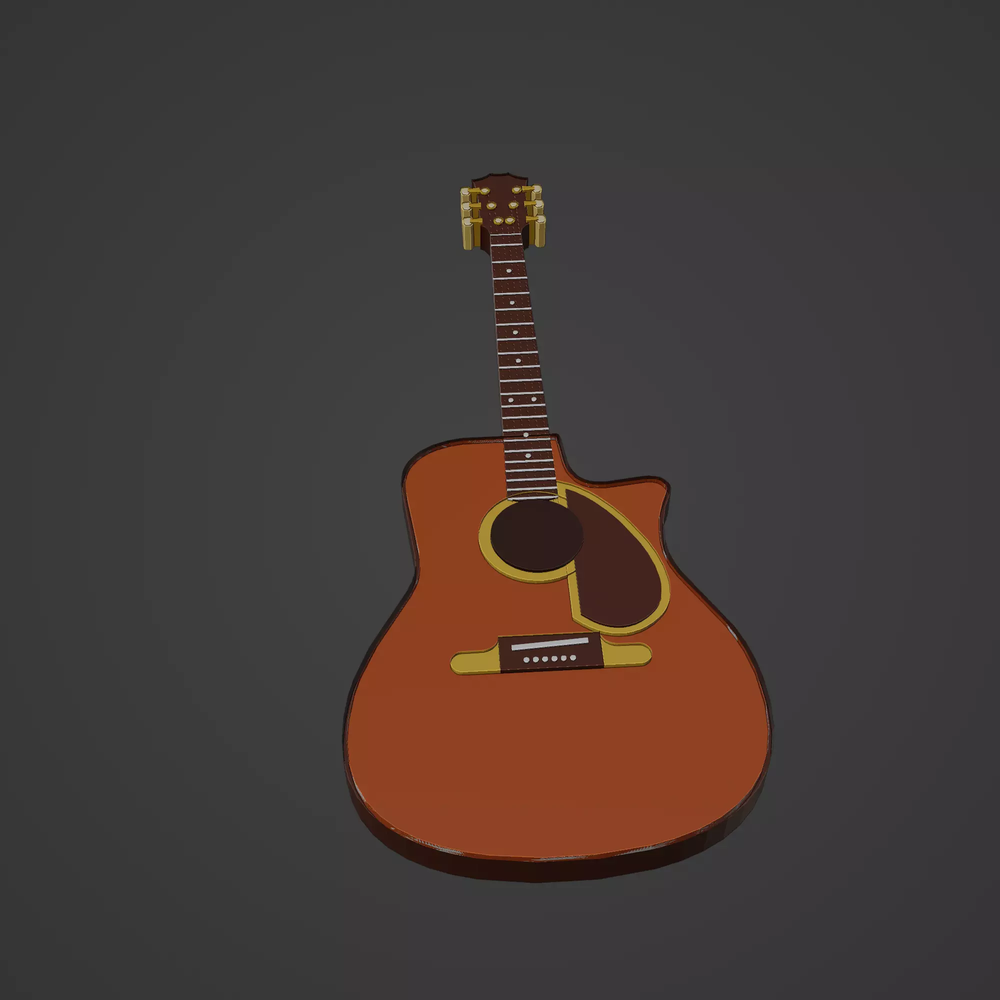Guitar Low-poly 3D model_0