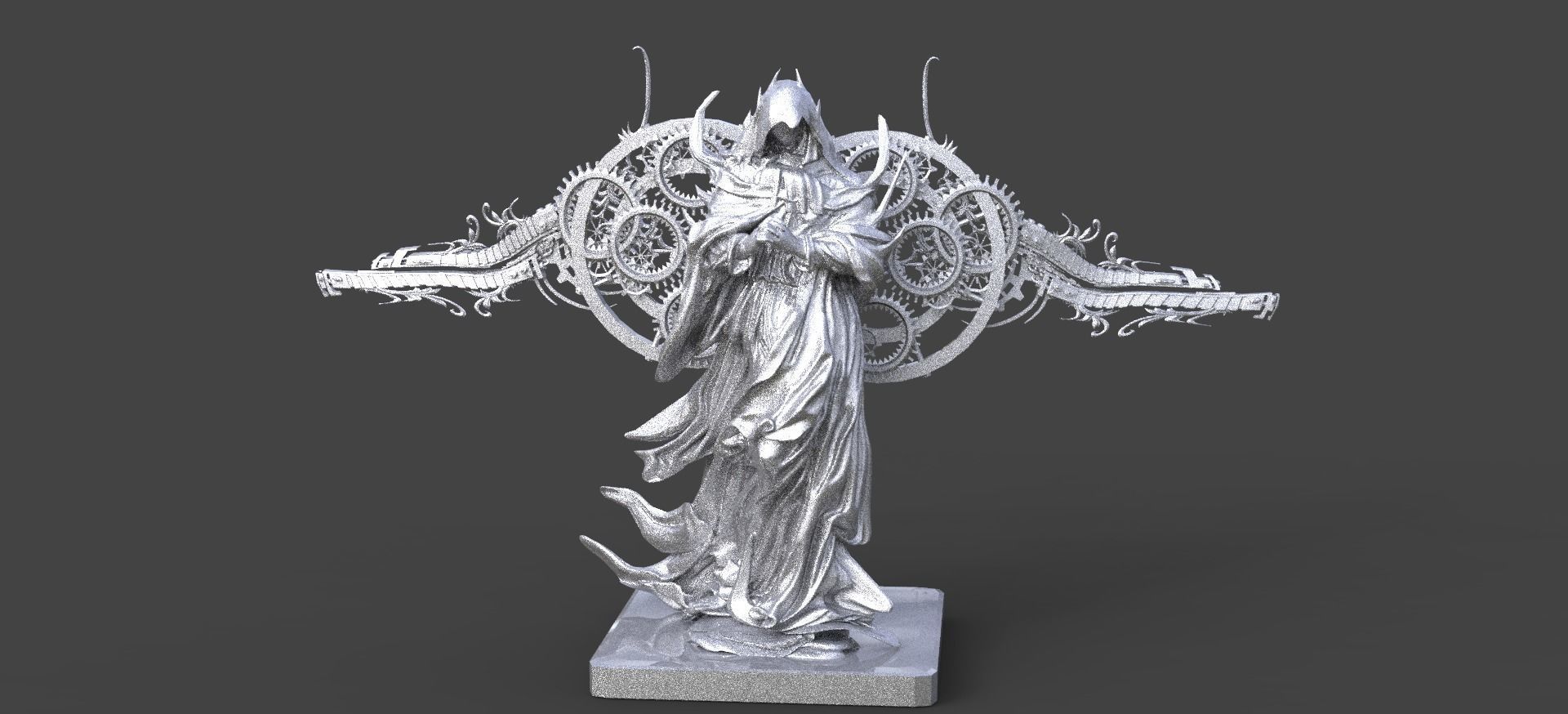 Fallen Angel steampunk design 3D model_1