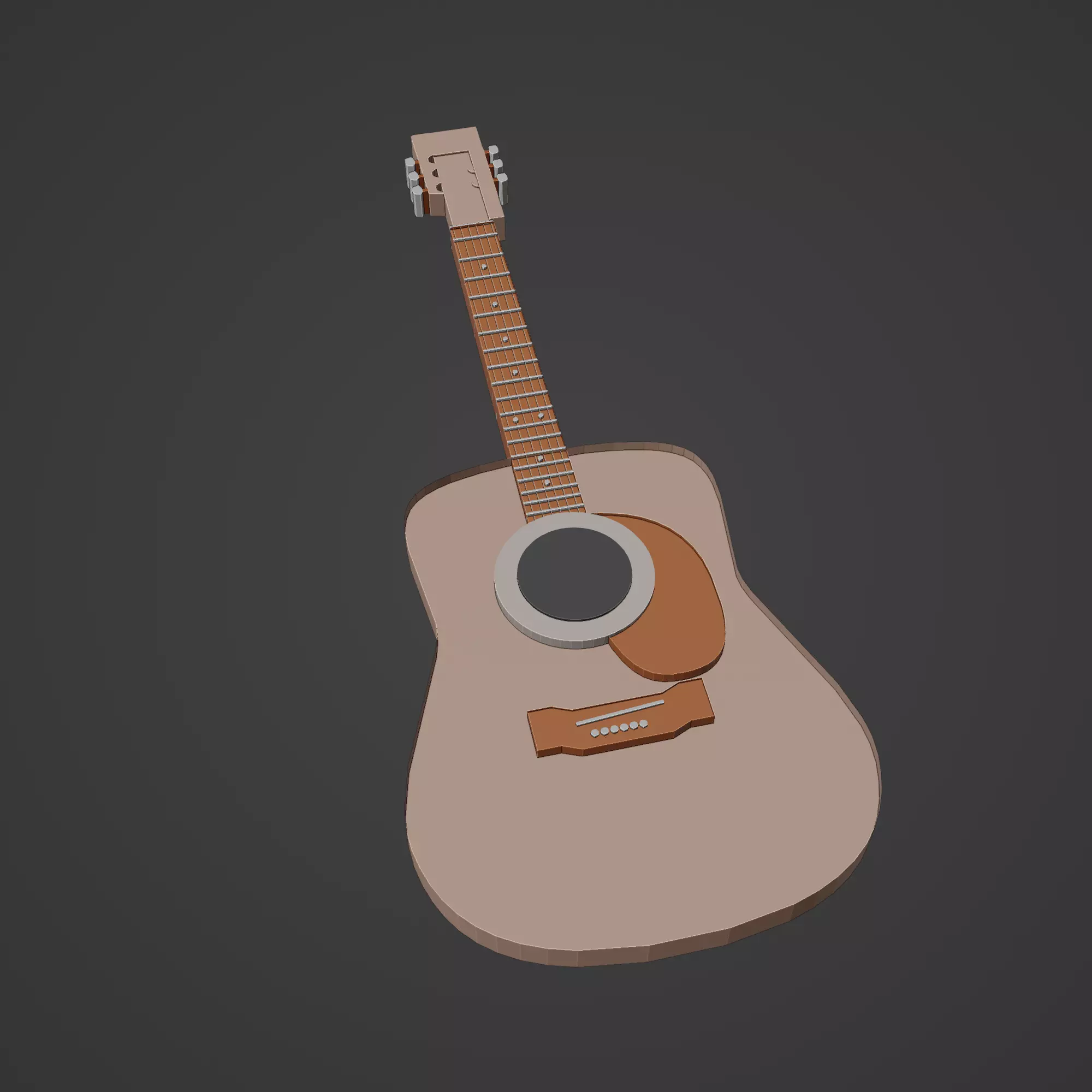 Guitar Low-poly 3D model_0